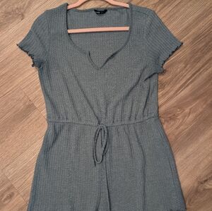 Gray Short-Sleeve Romper